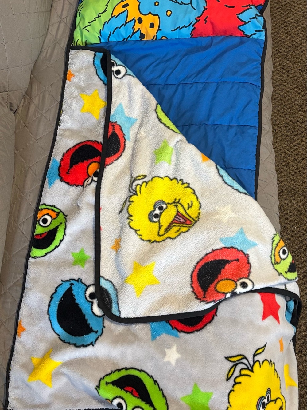 Sesame Street Nap time Roll Up & Carry Padded Cloth Mat W/Pillow & Cover Throw